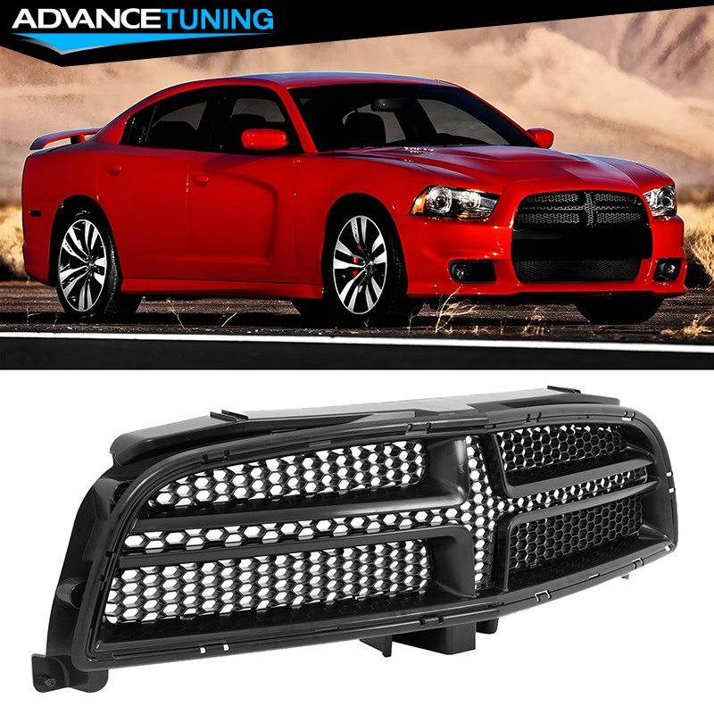 For 12-14 Dodge Charger SRT8 OE Factory Style ABS Front Bumper Upper Mesh Grille