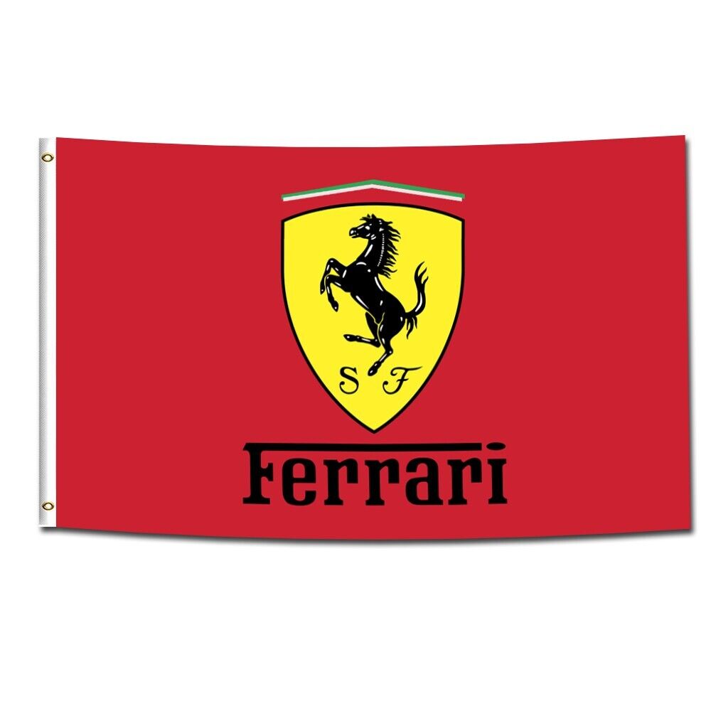 Ferrari 3 x 5 Flag Banner 3x5 ft Italy Racing Car Manufacturer Red For Garage US