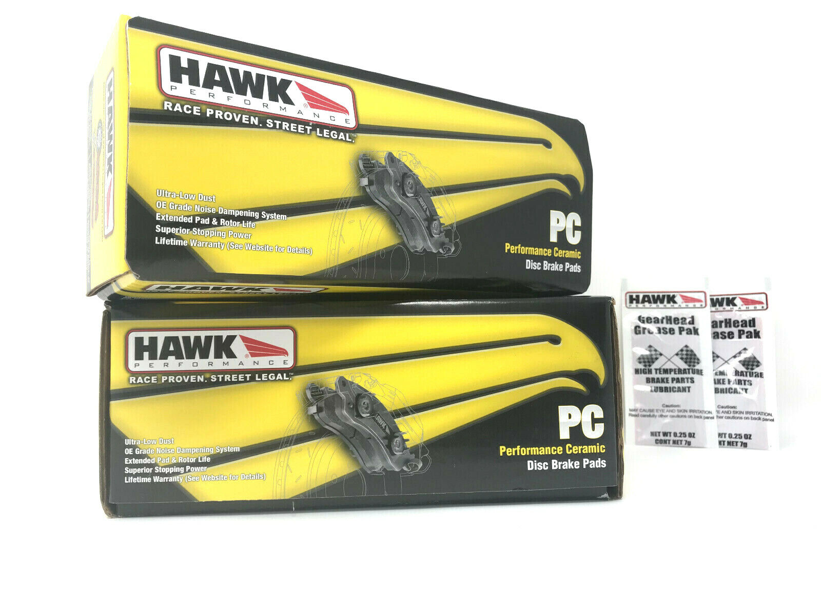 Hawk Ceramic Front + Rear Brake Pads Fits 2014-19 Corvette C7 Z06 w/Iron Rotors