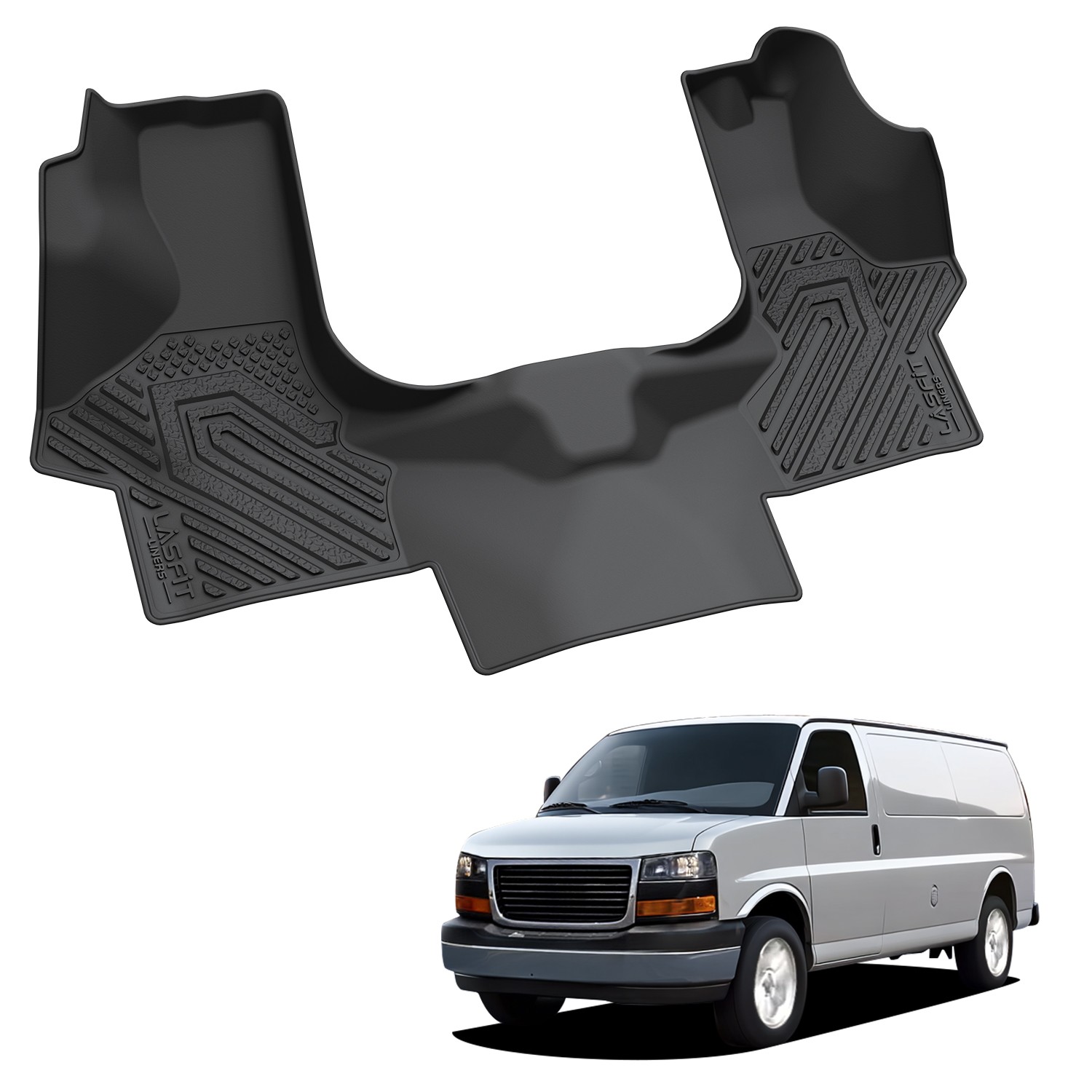 Floor Mat for Chevy Express 2003-2026 Custom TPE Waterproof 1st Row Floor Liner
