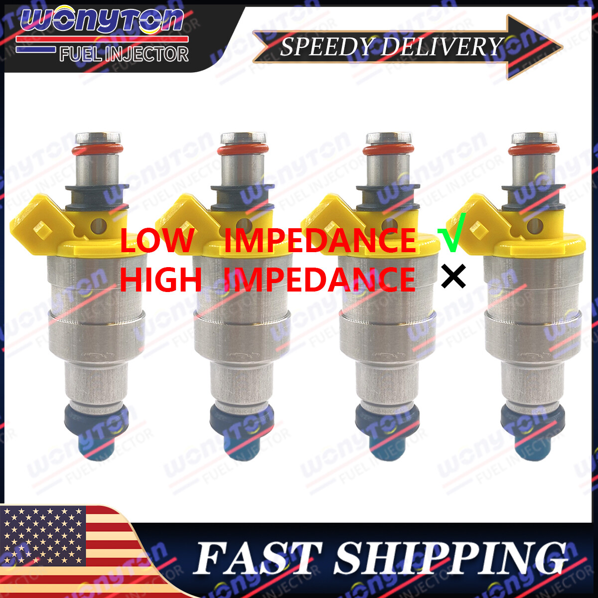 Set of 4 Fuel Injectors 23250-35030 For 1988 Toyota 4Runner Pickup 2.4L