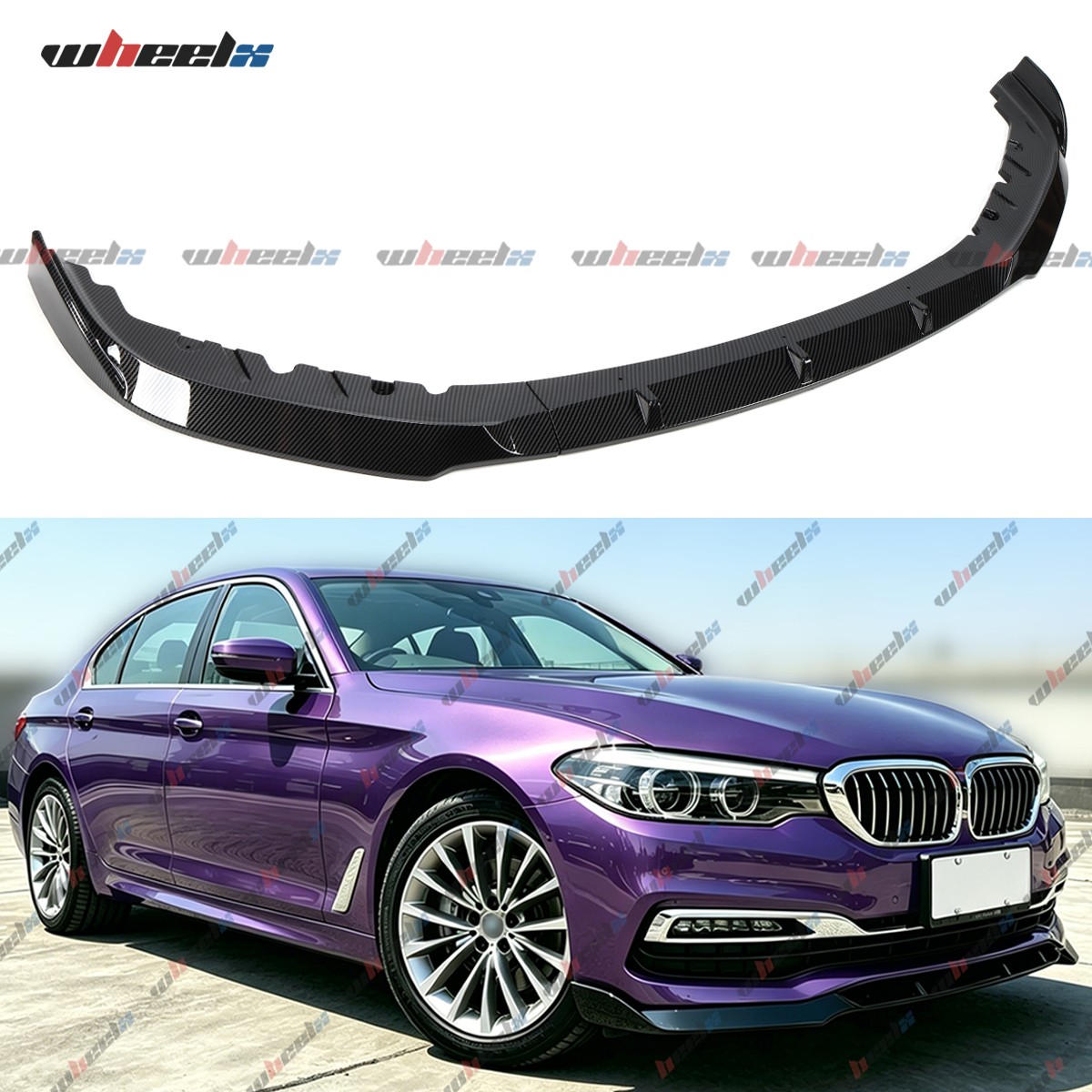 WheelX Front Bumper Spoiler Lip for  2017-2020 BMW 5 Series G30 / G31 / G38 Base