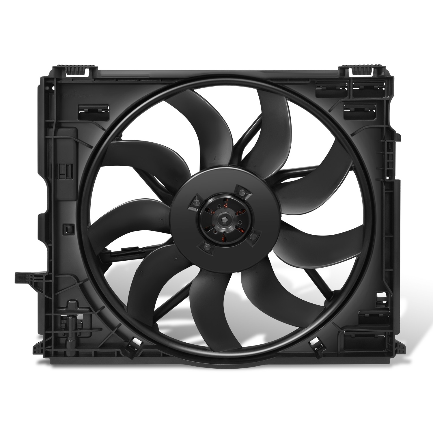Fit 15-21 BMW M2 M3 M4 Black Polyamide Engine Cooling Radiator Fan Assembly