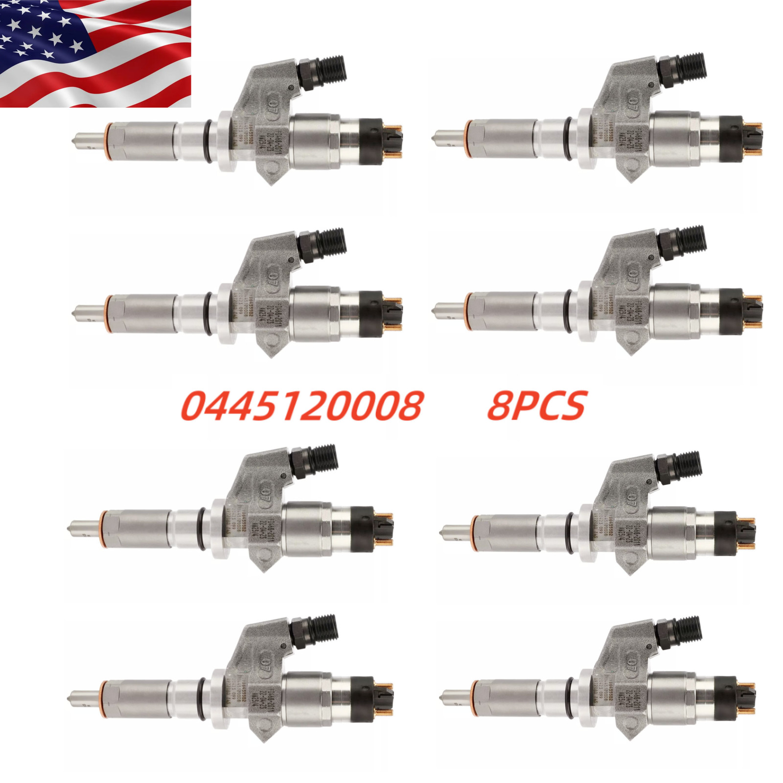 0445120008 For Duramax LB7 Bosch Injectors 2001-2004 6.6L Fuel 8Pcs GMC Chevy US