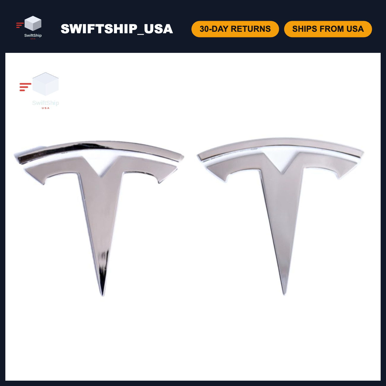 3D Metal Model Y Badge Emblem Set - Front Hood & Rear Trunk Logo Replacement, Ch 3D Metal Model Y Badge Emblem Set - Front Hood & Rear Trunk Logo Replacement, Ch