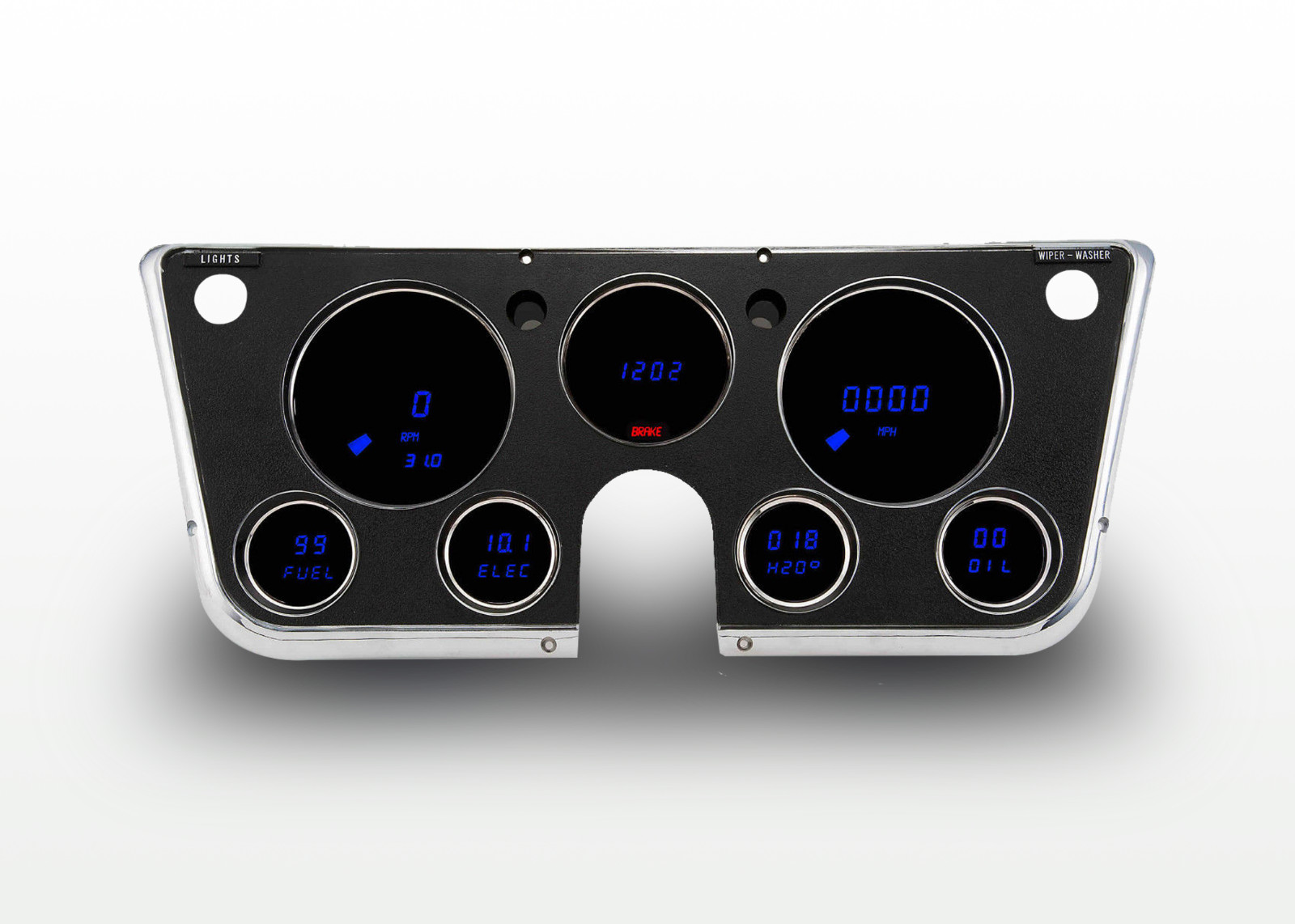 67-72 Chevy Truck Instrument Cluster Blue LED Digital Gauges by Intellitronix US