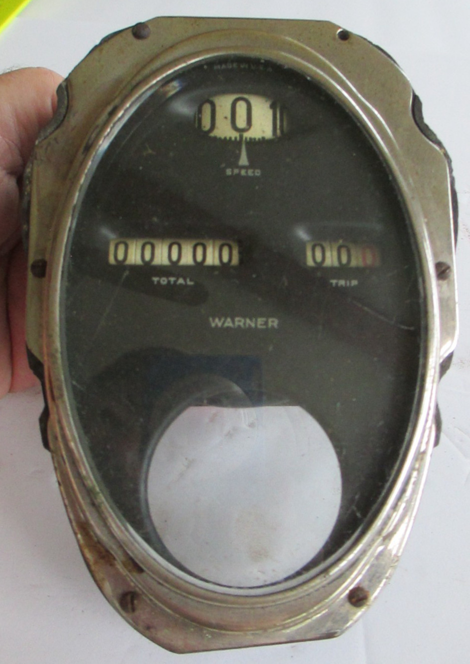 1920's 30's Oval Stewart Warner Speedometer Odometer Car Clock Hole B41 1920's 30's Oval Stewart Warner Speedometer Odometer Car Clock Hole B41