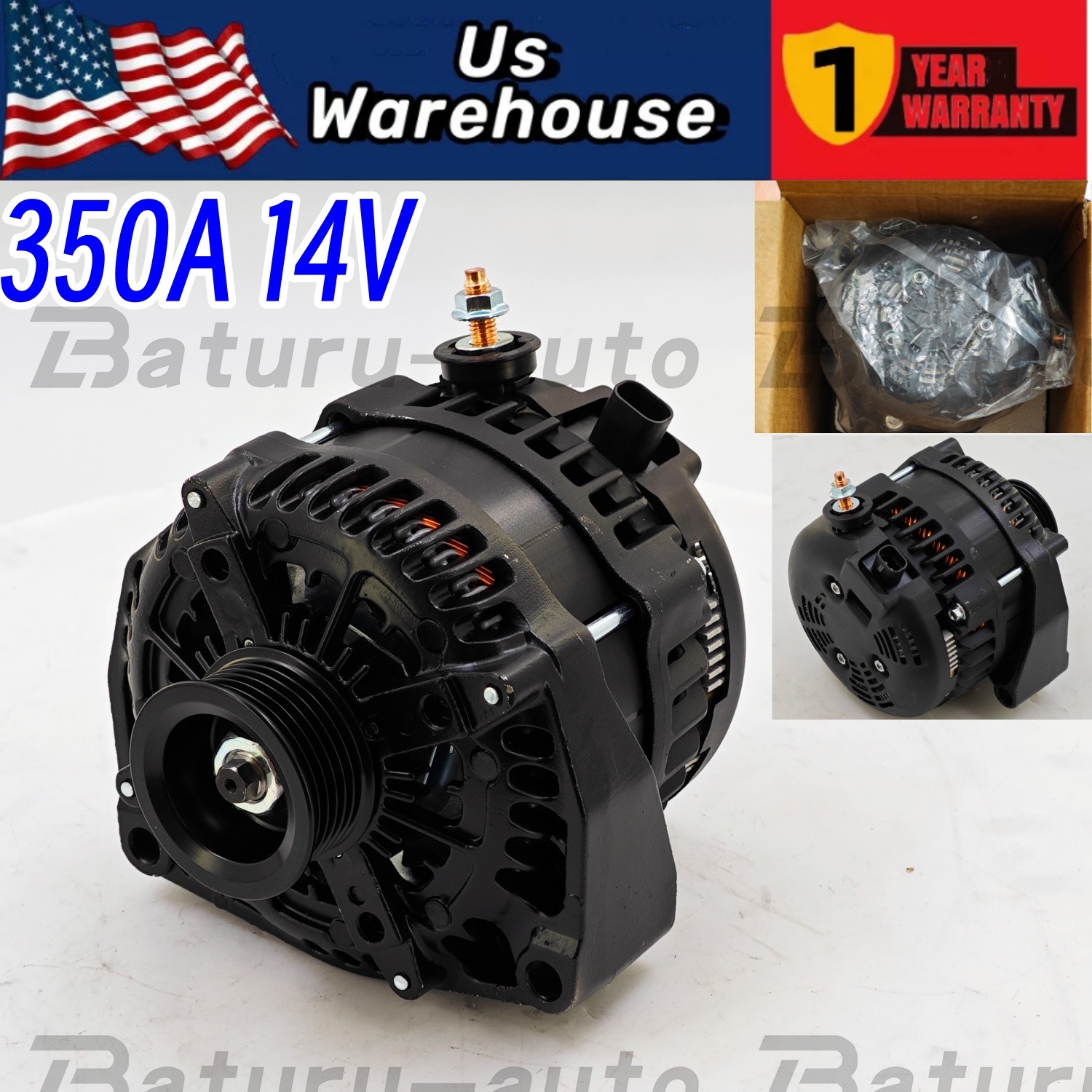 350A 14V NEW High Output Alternator For Chevy GMC Yukon Tahoe Cadillac Hummer H2