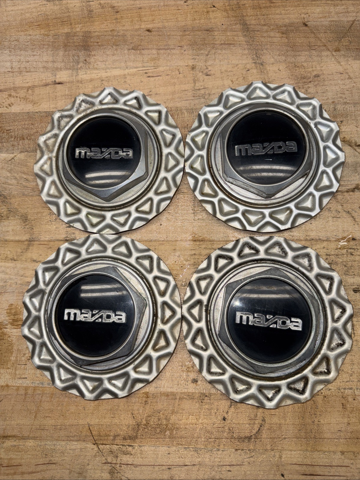 86-91 OEM Mazda RX7 Factory BBS Wheel Center Caps Set of 4 FC 09.23.134 86-91 OEM Mazda RX7 Factory BBS Wheel Center Caps Set of 4 FC 09.23.134