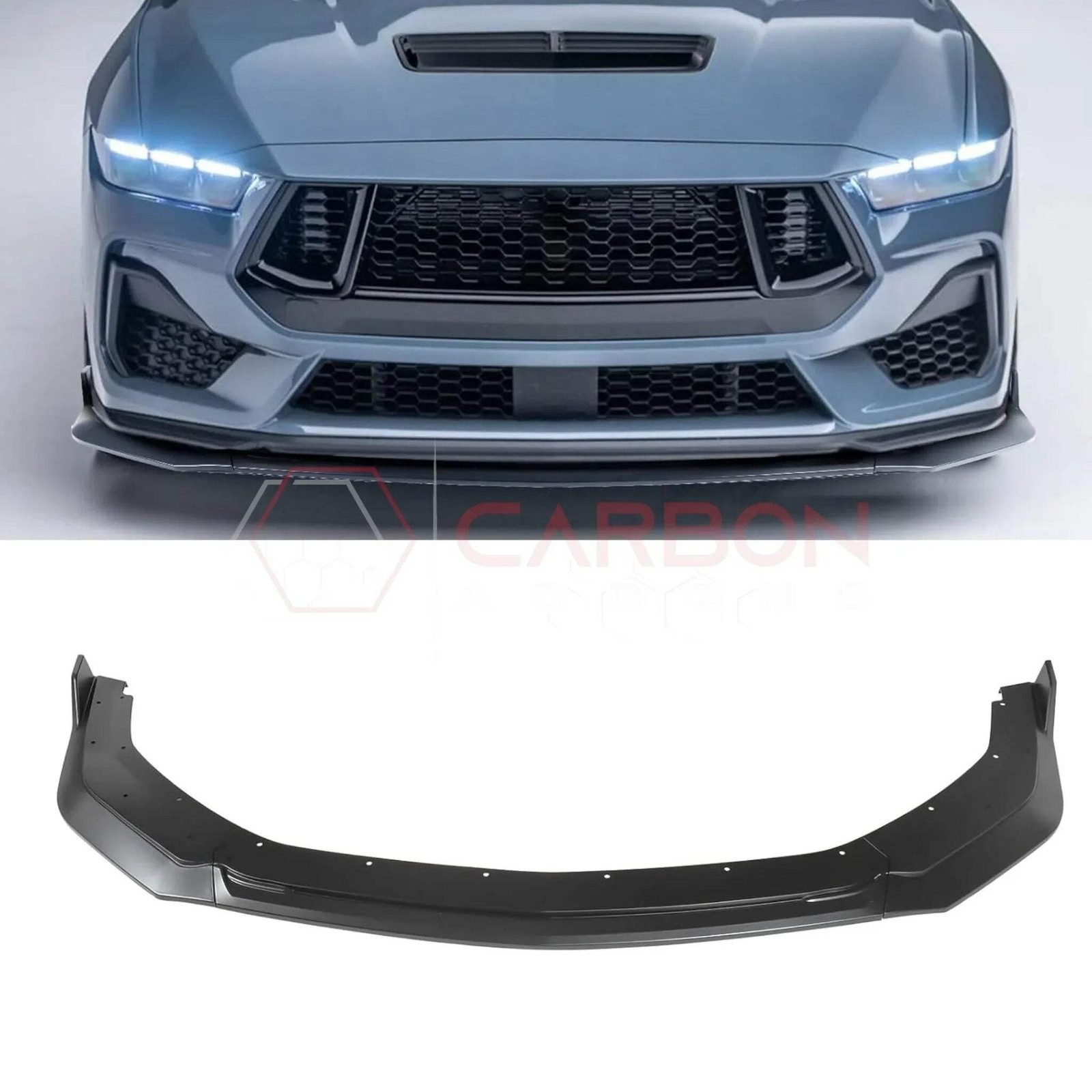 Front Lip Splitter Extensions for 2024+ Ford Mustang GT, EcoBoost & Dark Horse (