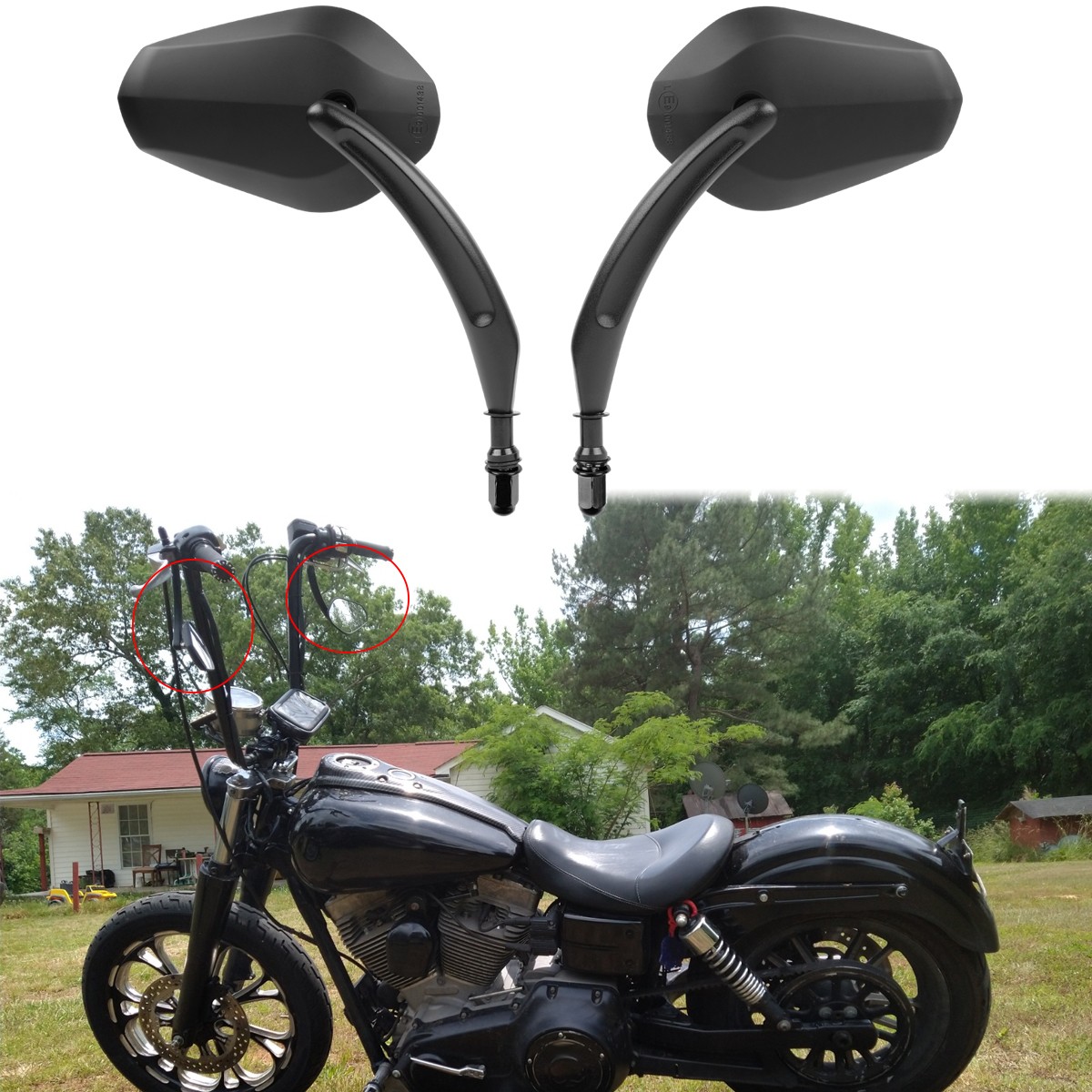 Motorcycle Side Mirrors Matte Black For Harley Davidson Dyna Heritage Softail Motorcycle Side Mirrors Matte Black For Harley Davidson Dyna Heritage Softail
