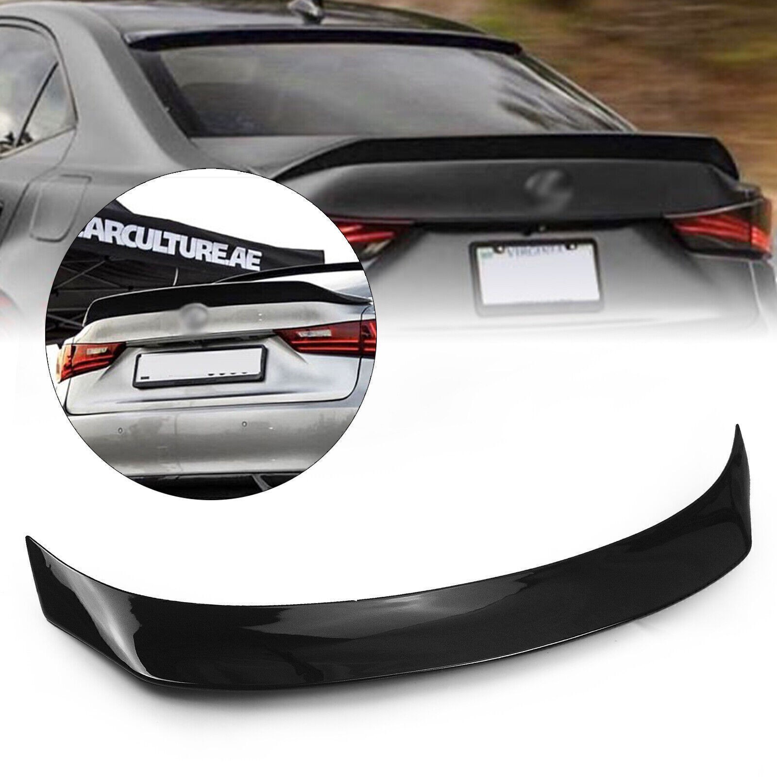 For 2014-20 Lexus IS200 IS300 IS350 Ducktail Gloss Black Rear Trunk Spoiler Wing