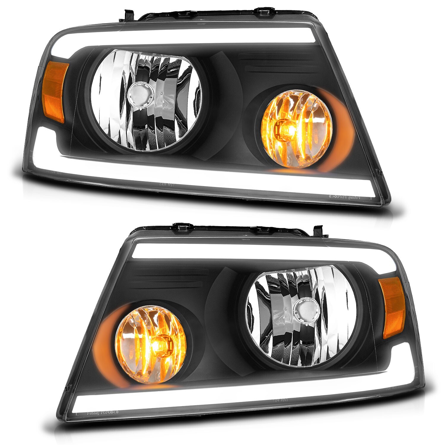 WEELMOTO Pair LED DRL Headlights For 2004-2008 Ford F150, 06-08 Lincoln Mark LT
