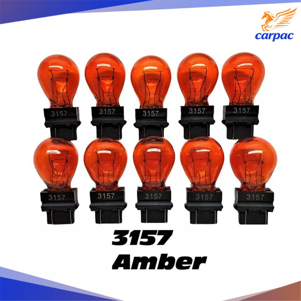 10Pack 3157 Amber Turn Signal Parking DRL Light Bulbs New