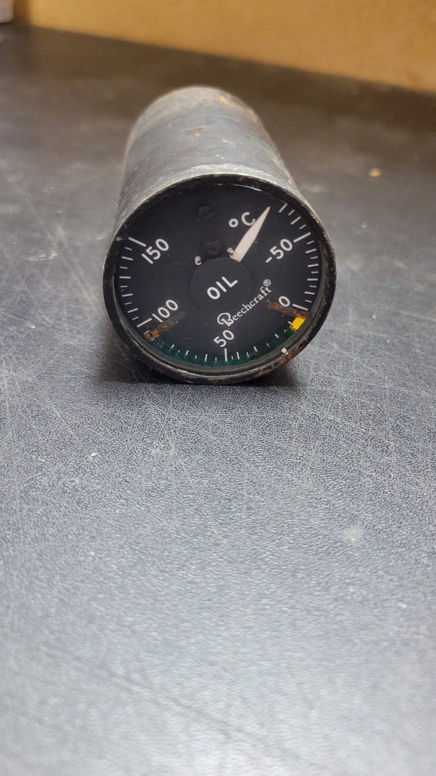 Vintage Beechcraft Oil Temperature Indicator Gauge 28V Lewis Engrg -50 to 150 C Vintage Beechcraft Oil Temperature Indicator Gauge 28V Lewis Engrg -50 to 150 C