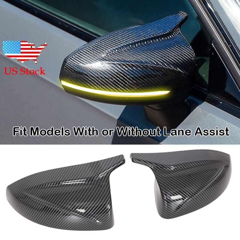 M-Style Side Mirror Cover Caps For Audi A3 S3 RS3 8V 2014-2020 Carbon Fiber Look