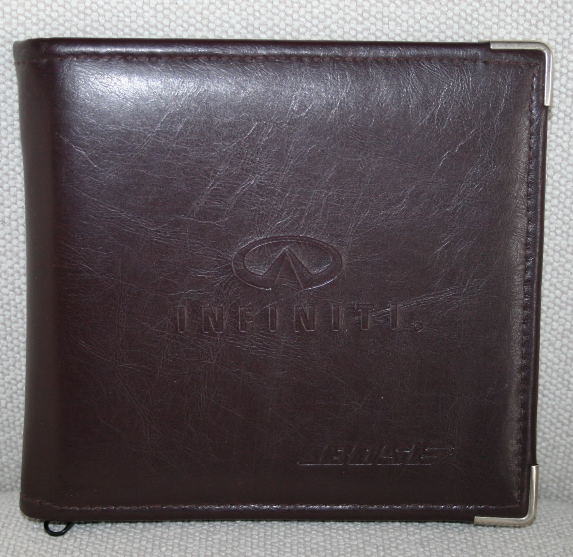 OEM Vintage Zippered Brown Leather Infiniti Bose CD Holder OEM Vintage Zippered Brown Leather Infiniti Bose CD Holder