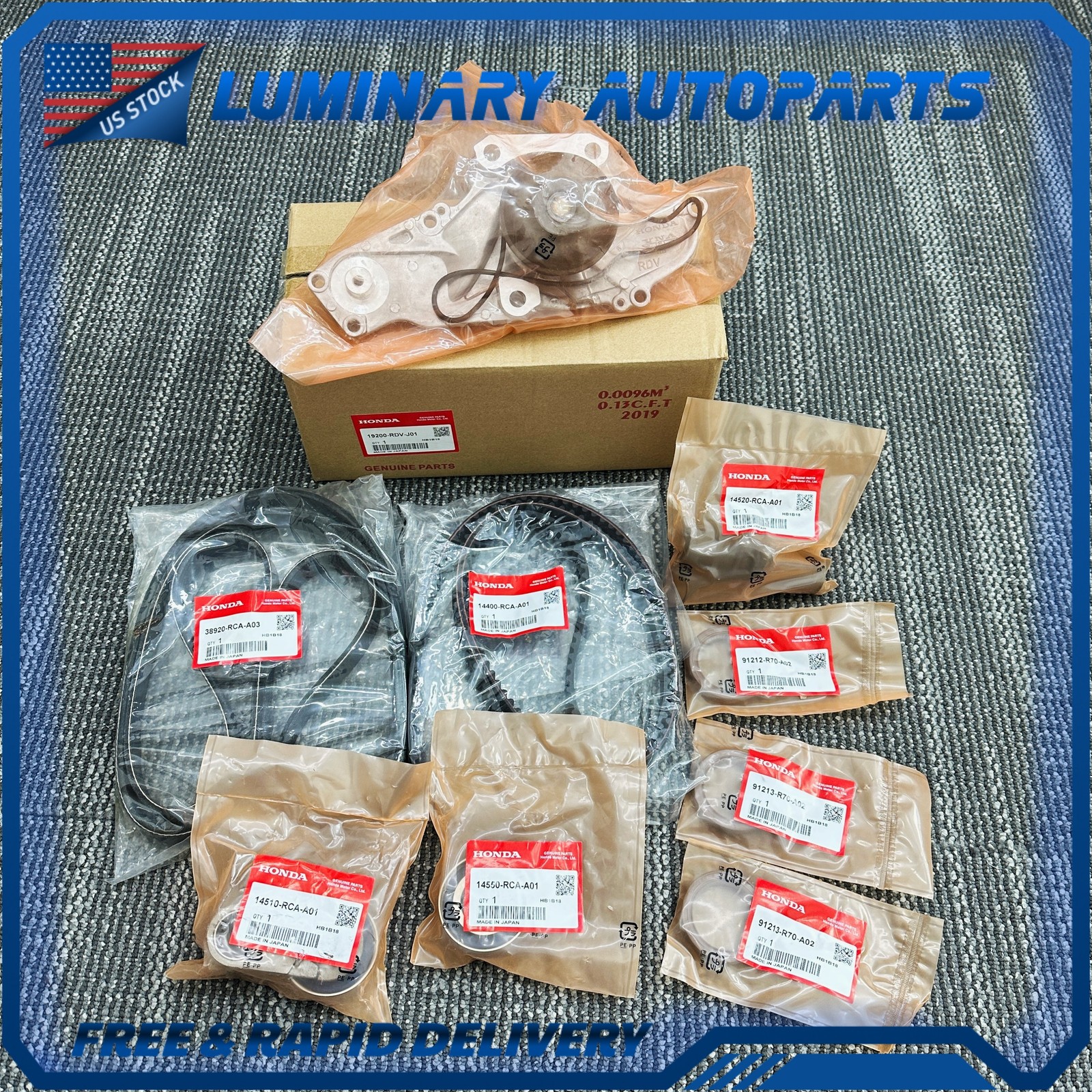 OEM For Acura&Honda Accord Odyssey Timing Belt Kit with Water Pump 19200-RDV-J01 OEM For Acura&Honda Accord Odyssey Timing Belt Kit with Water Pump 19200-RDV-J01