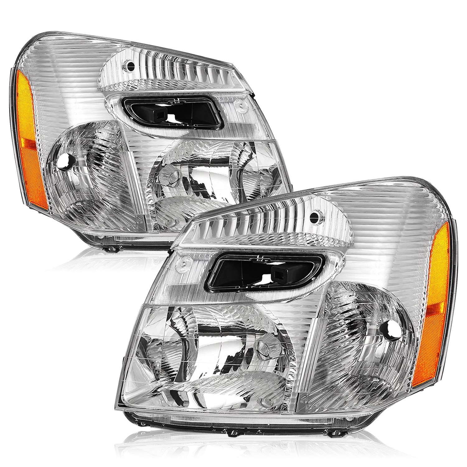 For 2005-2009 Chevrolet Equinox Halogen Headlights Chrome Housing Left+Right For 2005-2009 Chevrolet Equinox Halogen Headlights Chrome Housing Left+Right
