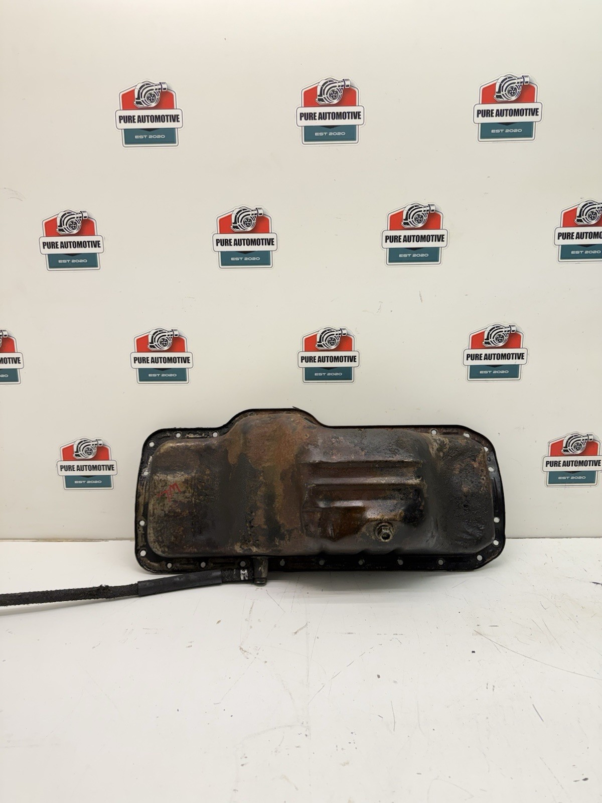 1986.5-1992 Toyota Supra MK3 Turbo 7MGTE Oil Pan with Turbo Drain Dent OEM