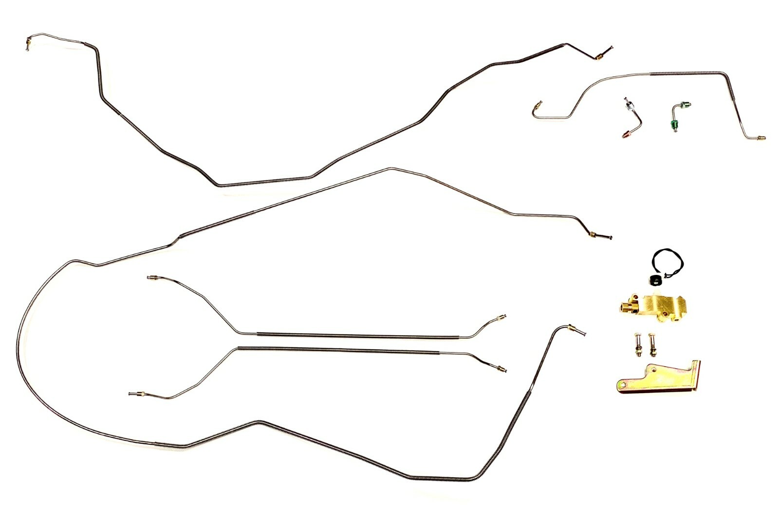 Complete Galfan Coat Steel Prebent Brake Line Kit For Power Front Disc Rear Drum Complete Galfan Coat Steel Prebent Brake Line Kit For Power Front Disc Rear Drum