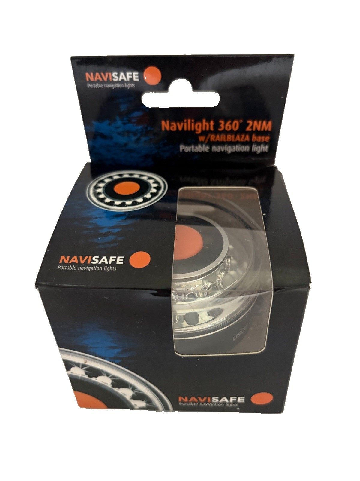 New Navisafe Navilight 360° 2NM portable navigation light with Railblaza base.