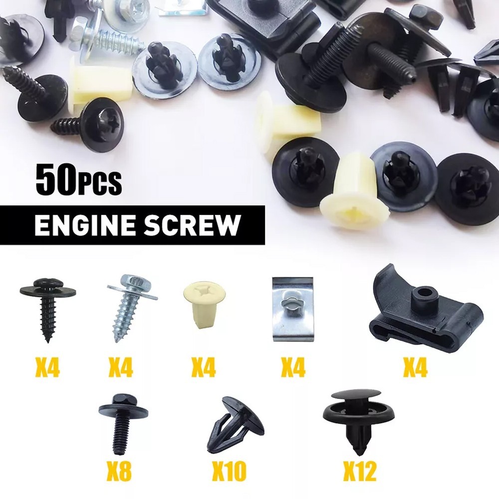 50Pcs Engine Splash Shield Fender Bumper Screw Clips Rivet Fastener For Toyota