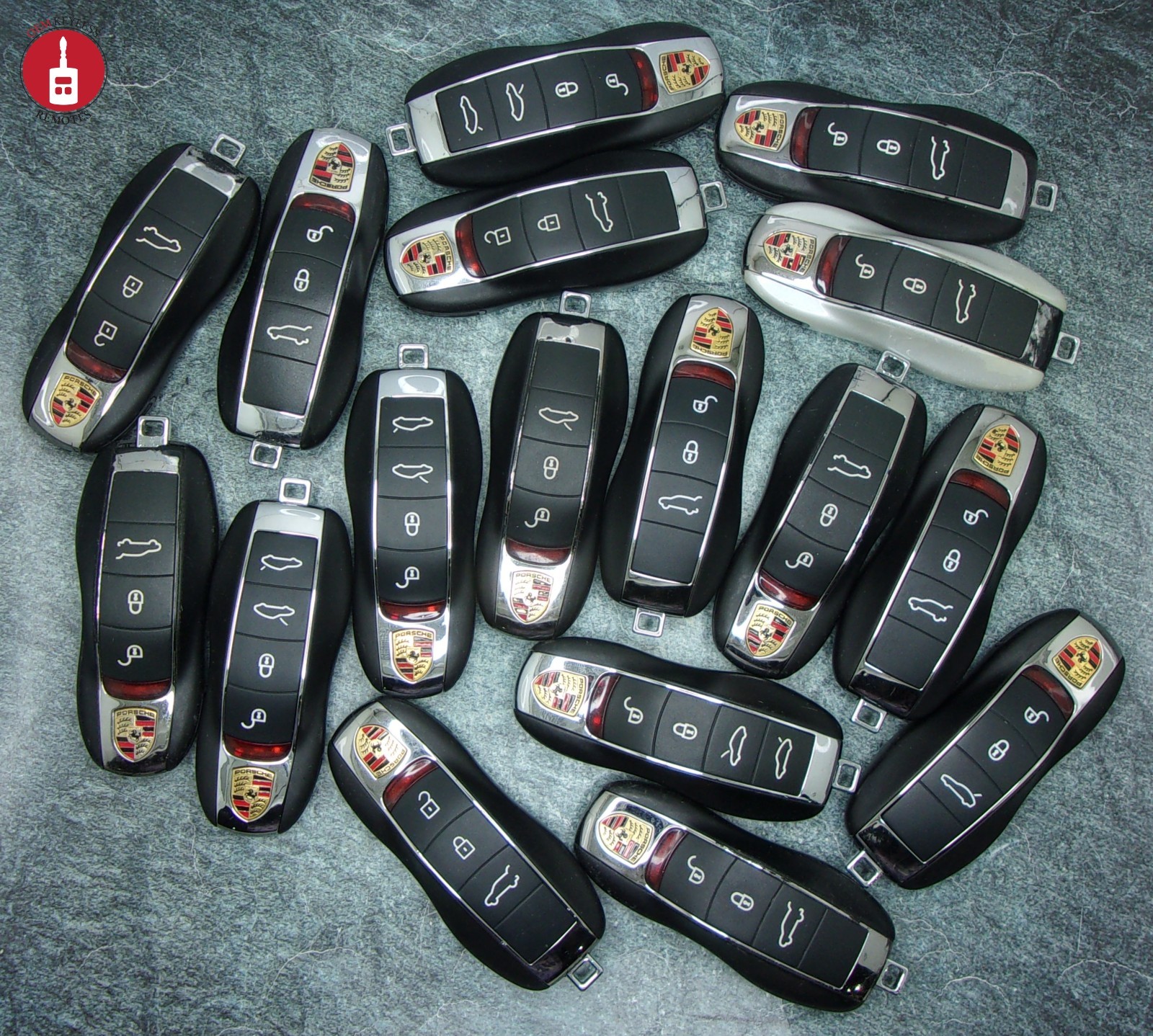 OEM -Mixed- Lot of 17 Porsche Keyless Entry Smart Remotes Used Bulk KR55WK50138