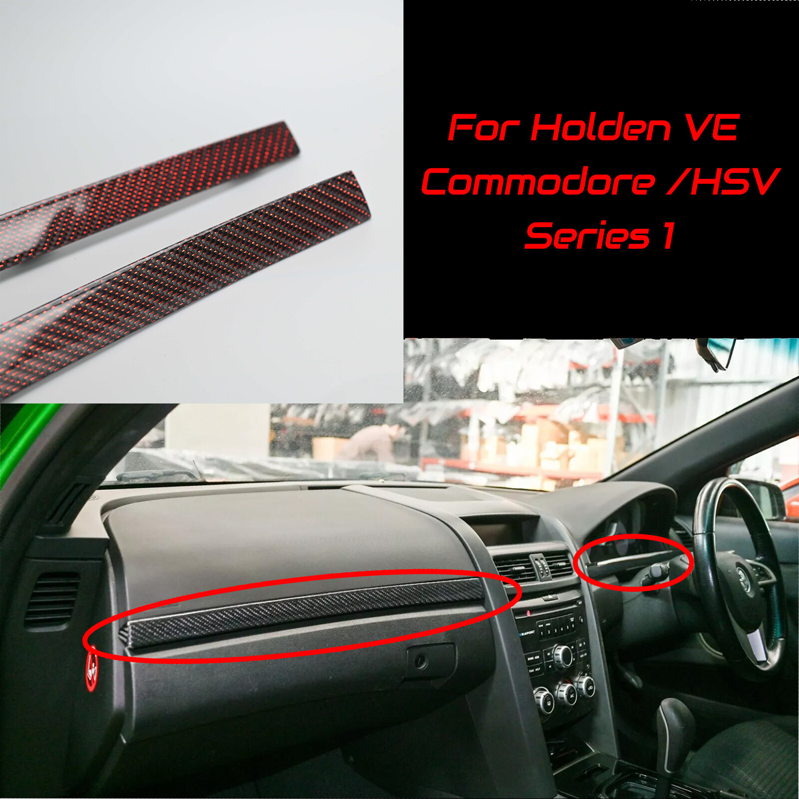 RED Silk Carbon Fiber Interior Dashboard Trim For Pontiac G8