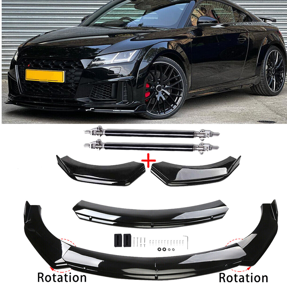 Front Bumper Lip Part Accessories Splitter Spoiler For Audi TTS Quattro Coupe B Front Bumper Lip Part Accessories Splitter Spoiler For Audi TTS Quattro Coupe B