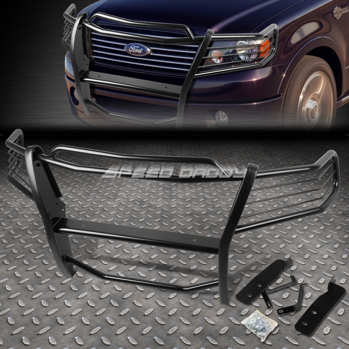 FOR 04-08 FORD F150 PICKUP TRUCK BLACK COATED MILD STEEL FRONT GRILL FRAME GUARD FOR 04-08 FORD F150 PICKUP TRUCK BLACK COATED MILD STEEL FRONT GRILL FRAME GUARD