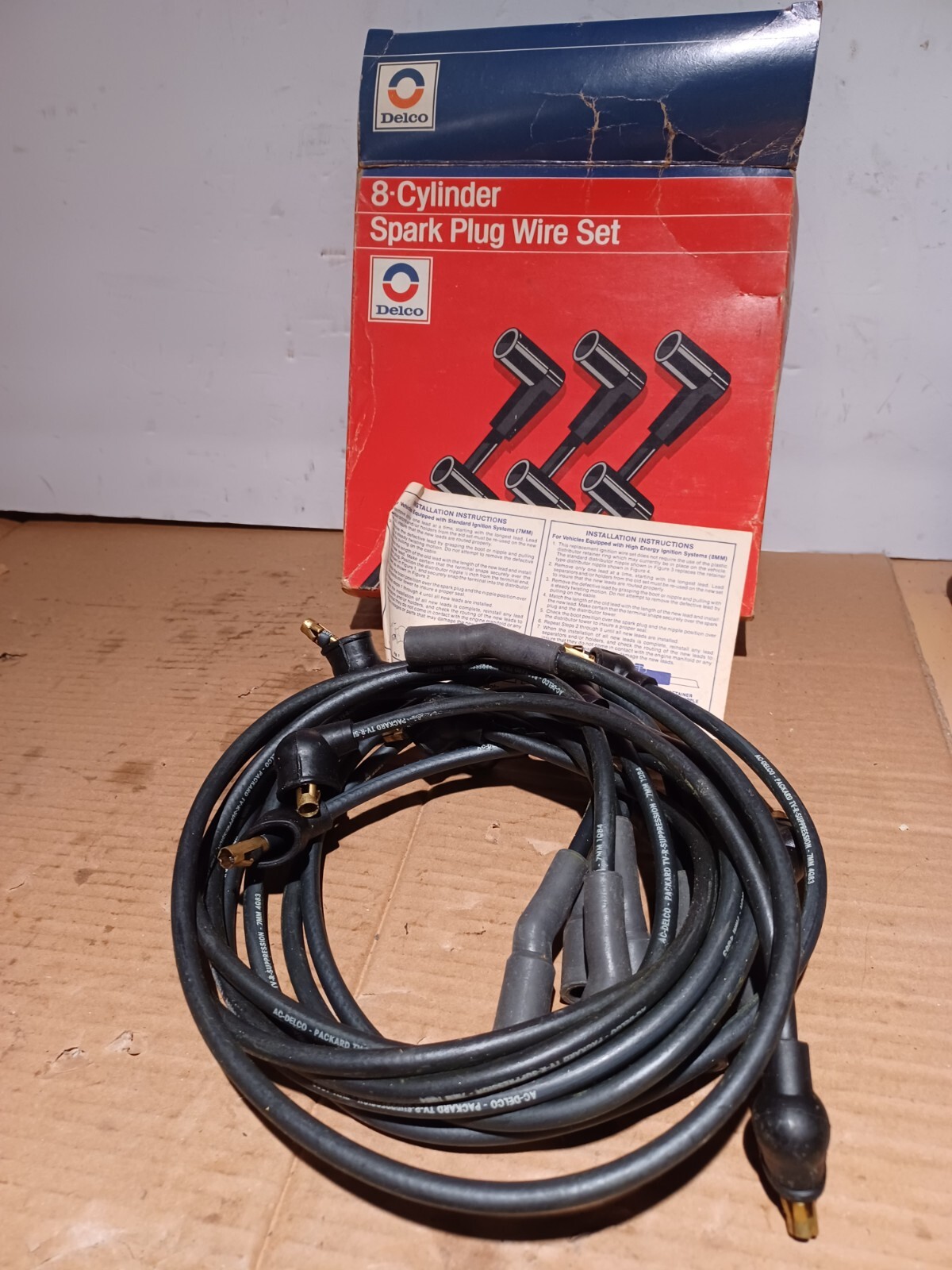 OEM NOS 1955 - 65 Chevy Buick 8 cyl Delco Spark Plug Wire Set 508E 12043772