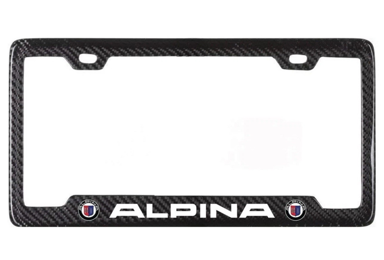 BMW Alpina 100% Real Carbon Fiber License Plate Frame BMW Alpina 100% Real Carbon Fiber License Plate Frame