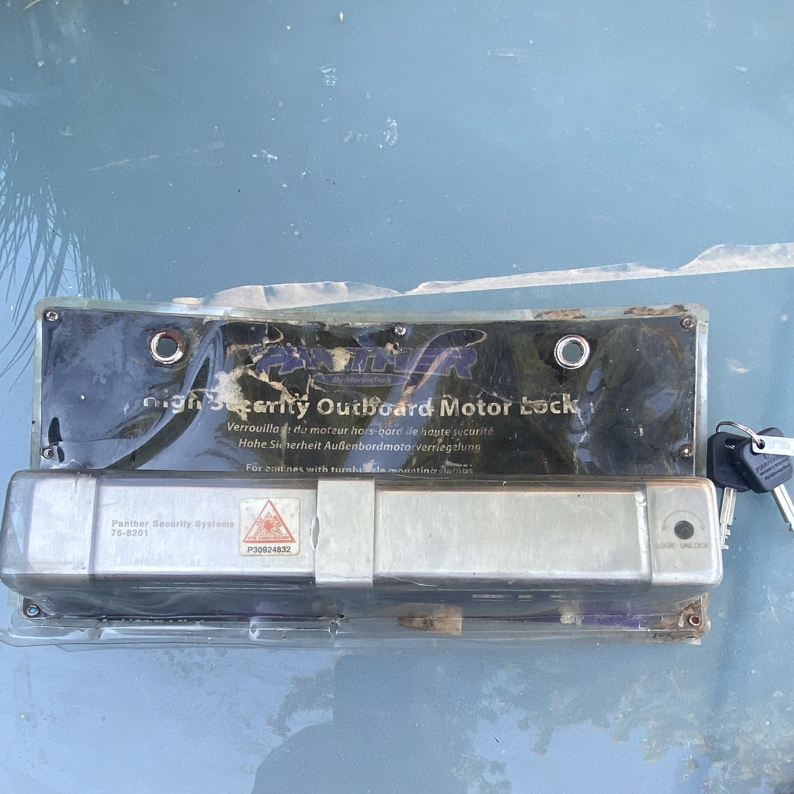 Panther Marine 75-8201 High Security Outboard Motor Lock Stainless - New Panther Marine 75-8201 High Security Outboard Motor Lock Stainless - New