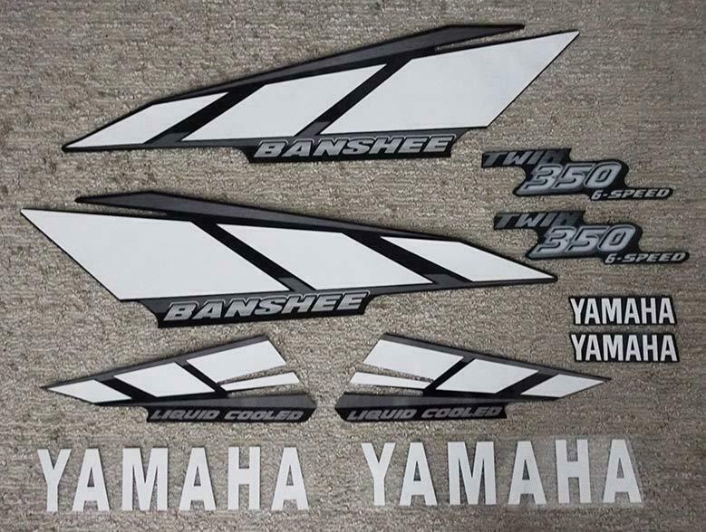 2001 Yamaha Banshee Black/White/Silver Decals Stickers Quad 10pc kit pegatinas