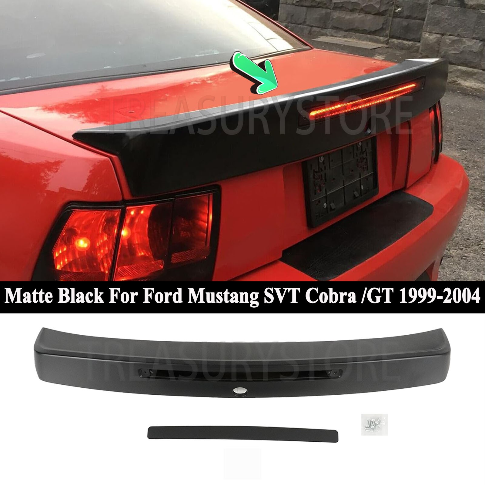 For Ford Mustang Cobra SVT 1999-04 CBR Style Matte Black Rear Trunk Wing Spoiler For Ford Mustang Cobra SVT 1999-04 CBR Style Matte Black Rear Trunk Wing Spoiler