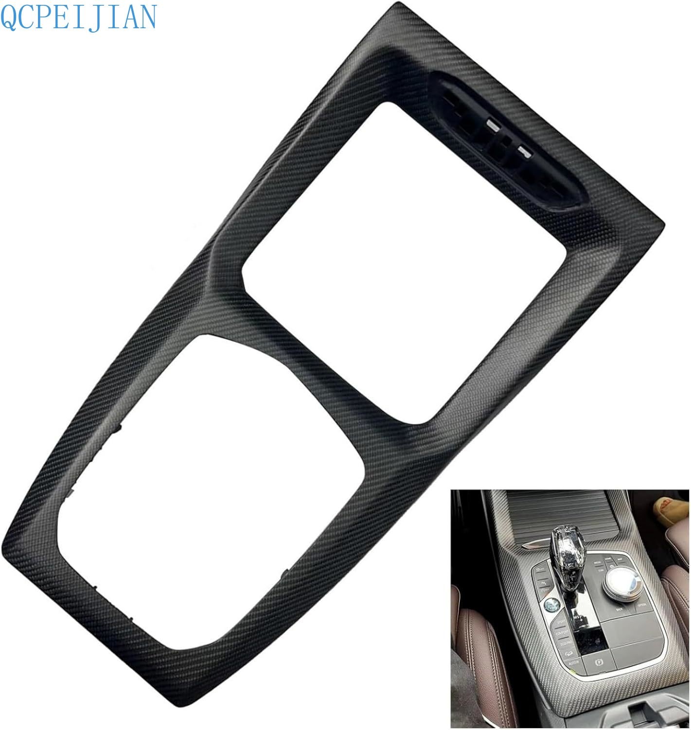 Matte Carbon Fiber Gear Shift Frame Cover Compatible with BMW X3 G01 X4 G02 Matte Carbon Fiber Gear Shift Frame Cover Compatible with BMW X3 G01 X4 G02