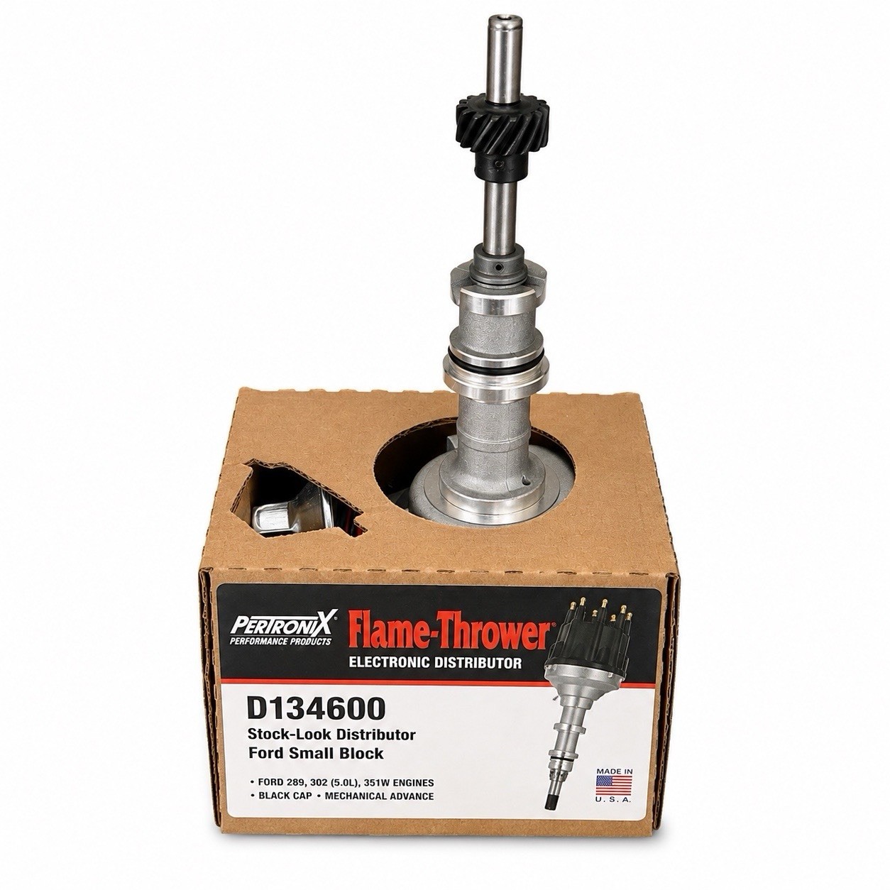 PerTronix Flame-Thrower D134600 Ford 289 302 Distributor Black Cap NEW