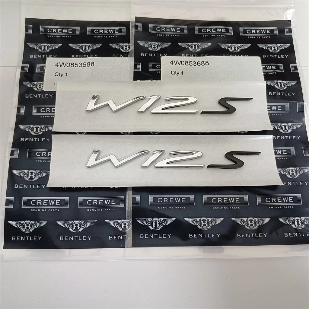 14-19 Bentley @ Flying Spur W12S Fender Badge Emblem Chrome 4W0853688(2PC) 14-19 Bentley @ Flying Spur W12S Fender Badge Emblem Chrome 4W0853688(2PC)
