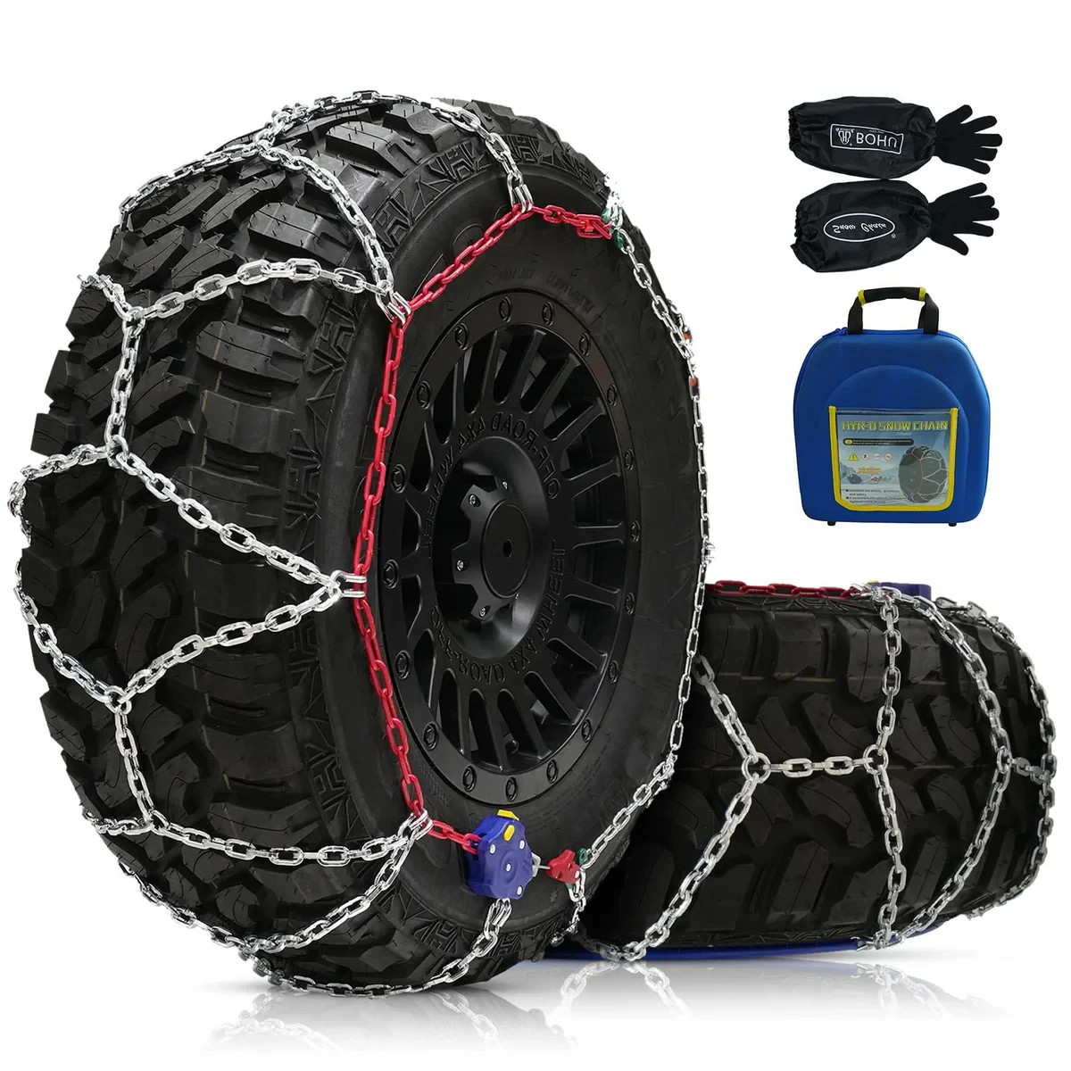 DEDC Auto Lock Snow Tire Chains Heavy Duty 4.5mm Steel for SUV Pickup Trucks DEDC Auto Lock Snow Tire Chains Heavy Duty 4.5mm Steel for SUV Pickup Trucks