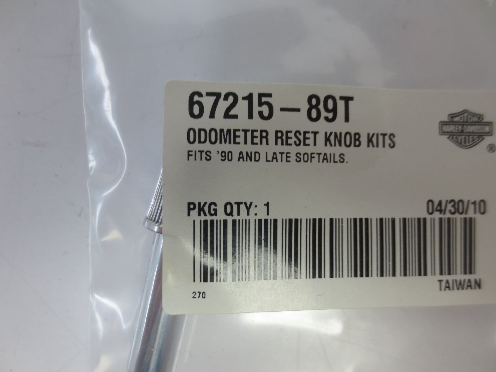 NEW Genuine Harley Davidson OEM Odometer Reset Knob Kit 67215-89T