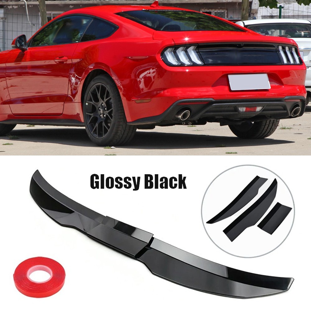 Glossy Black Rear Trunk Lip Spoiler Wing Top Roof Wing For Ford Mustang