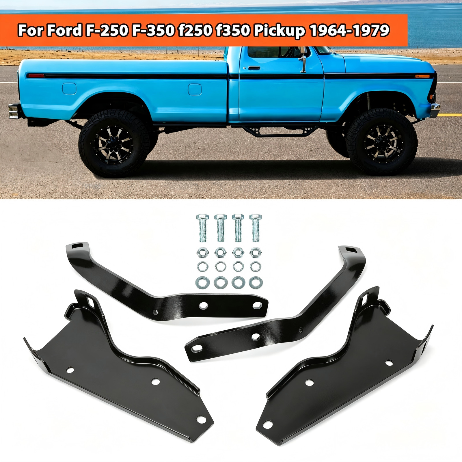 For 1964-1979 Ford F-250 F-350 f250 f350 Pickup Rear Bumper Brackets Support