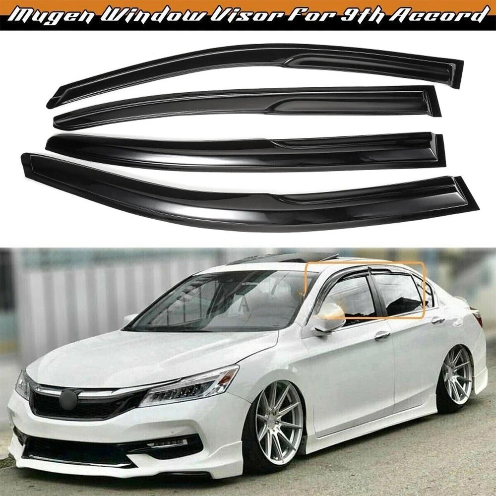 For 2013-2017 Honda Accord JDM Wavy Mugen Window Visor Rain Guard Vent 4 Pcs