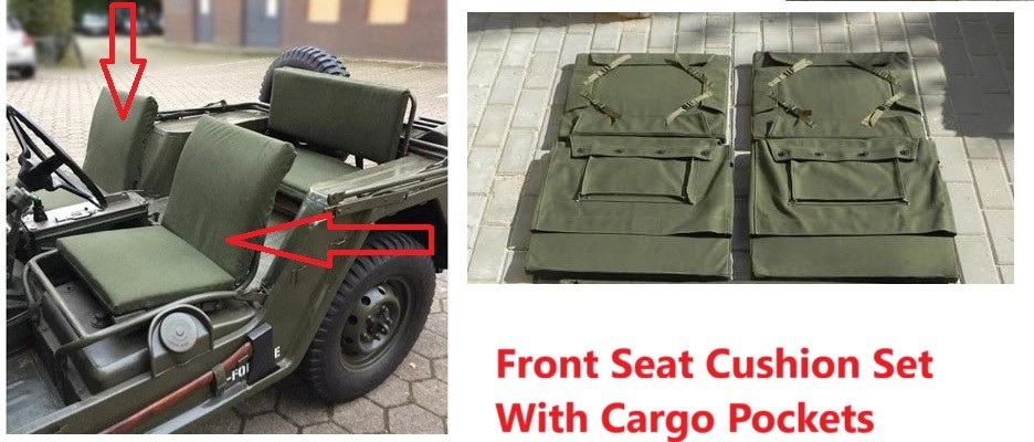 M151,M151A1,M151A2 CANVAS  Front Seat Cushion Set MUTT Military Truck 11630466