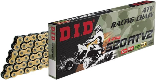 DID 520 ATV2 Series X-Ring Chain 120 Links Gold