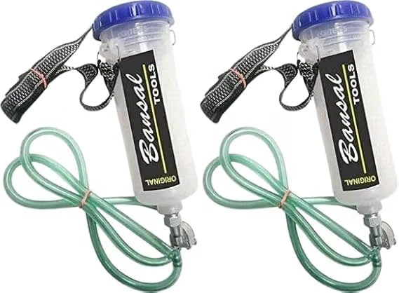 REVMASTER Auxiliary Fuel Tank Servicing Bottle Pair, 300ml Each, Transparent 