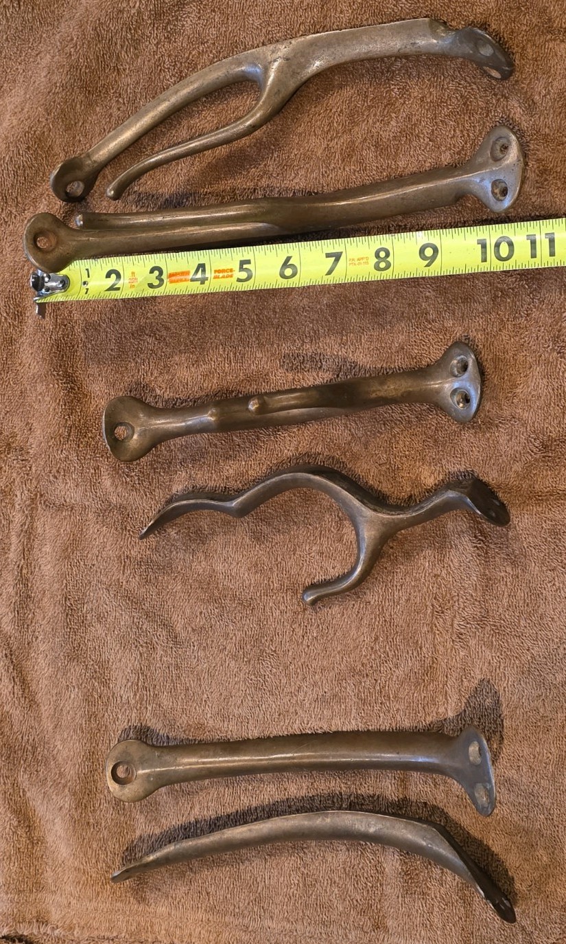 Vintage Brass Bronze Sailboat Oar Holder Seat Strut Lock Support Brackets Vintage Brass Bronze Sailboat Oar Holder Seat Strut Lock Support Brackets