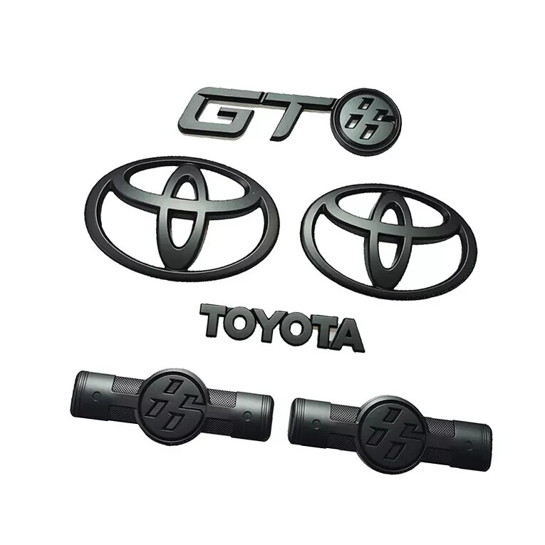For 2012-16 Toyota GT86 Scion FRS Front Rear Set Matte Black Fender Emblem Badge