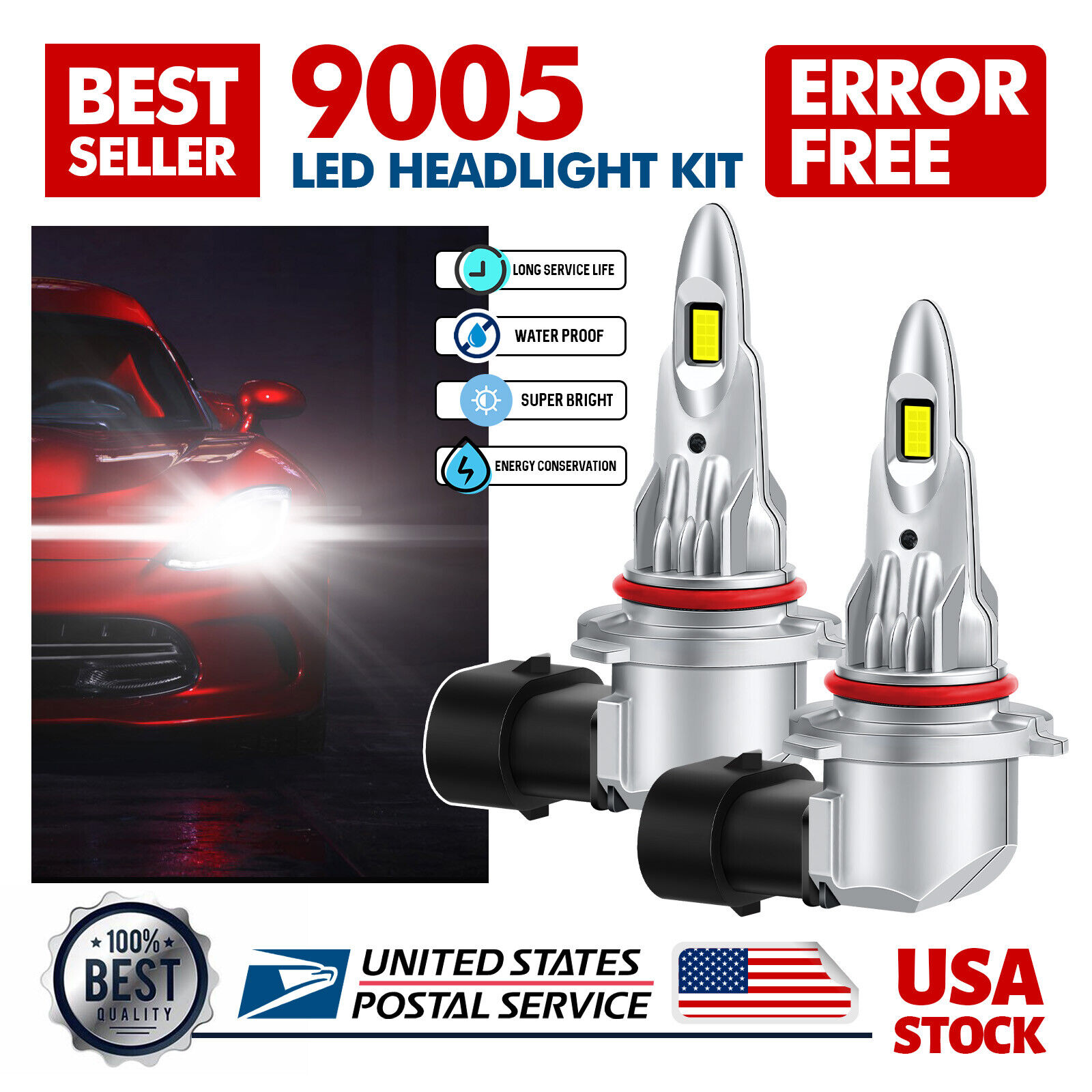 2PCS 9005 LED Headlight Bulb HIgh BEAM CANBUS For Plymouth Prowler 97 99 00 01